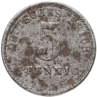 купить Германия 5 пфеннигов (pfennig) 1918 A