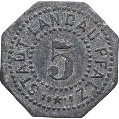 купить Германия "Ландау" 5 пфеннигов 1917 нотгельд