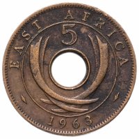 Купить Британская Восточная Африка 5 центов (cents) 1963