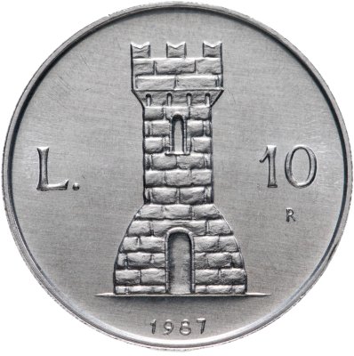 купить Сан-Марино 10 лир (lire) 1987 "15 лет возобновлению чеканке монет"