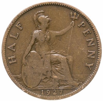 купить Великобритания 1/2 пенни 1927 Георг V