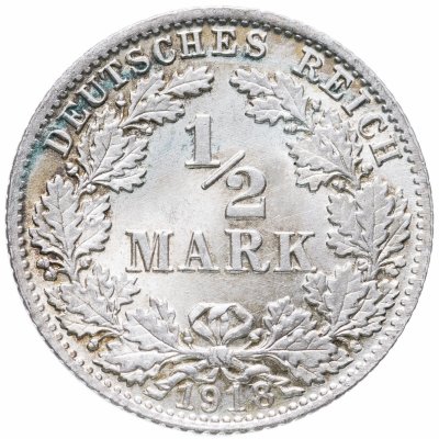 купить Германия (Германская Империя) 1/2 марки 1918 "D"