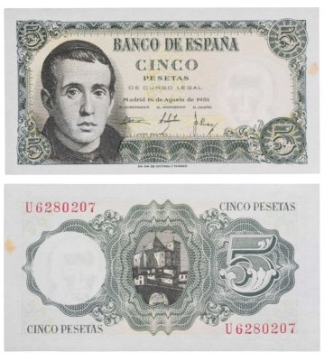 купить Испания 5 песет 1951 (Pick 140)