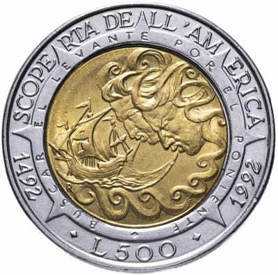купить Сан-Марино 500 лир 1992 Открытие Америки