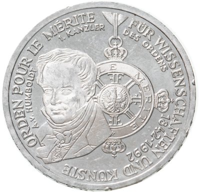 купить Германия 10 марок (deutsche mark) 1992 "150 лет ордену Pour-le-Merite за заслуги в науке и искусстве"