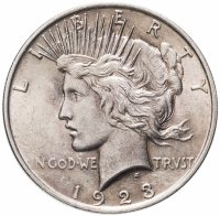 купить США 1 доллар (dollar) 1923 Peace Dollar (Мирный доллар) без обозначения монетного двора