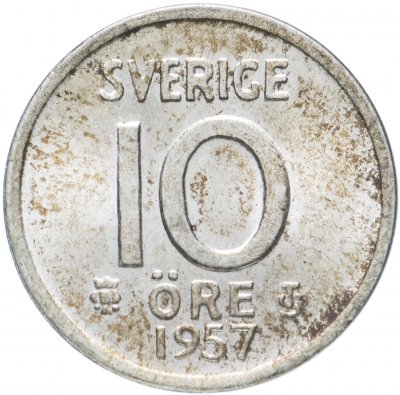 купить Швеция 10 эре (ore) 1957