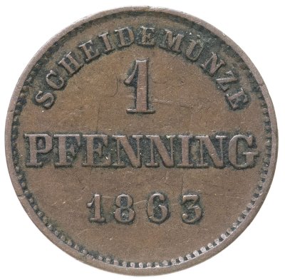 купить Германия, Бавария 1 пфенниг 1863