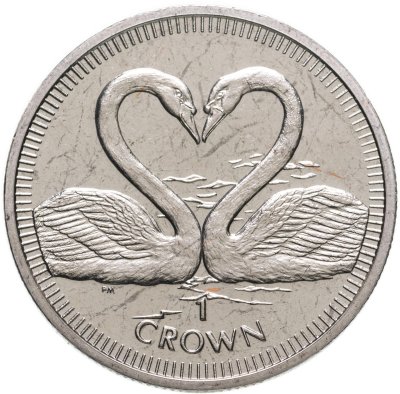 купить Остров Мэн 1 крона 2007 Лебеди