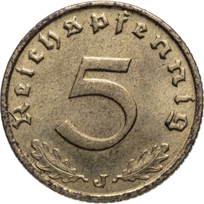 купить Германия (Третий Рейх) 5 рейхспфеннигов 1937 "J"