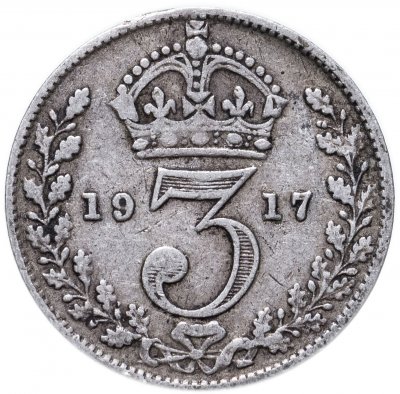 купить Великобритания 3 пенса (pence) 1917