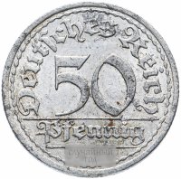 Купить Германия (Веймарская республика) 50 пфеннигов (pfennig) 1919-1922