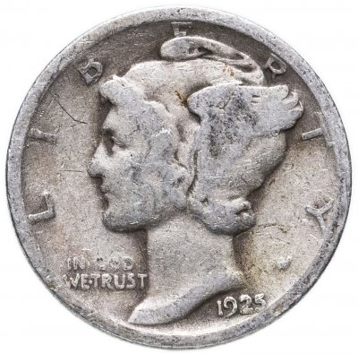 купить США 10 центов (дайм, one dime) 1925 Mercury Dime