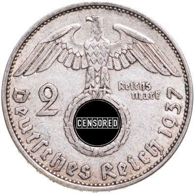 купить Германия, Третий Рейх 2 рейхсмарки 1937, знак монетного двора "A" - Берлин