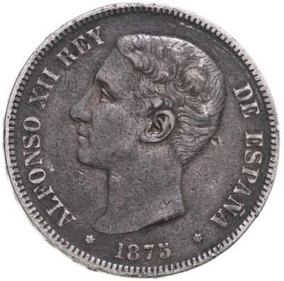 купить Испания 5 песет 1875