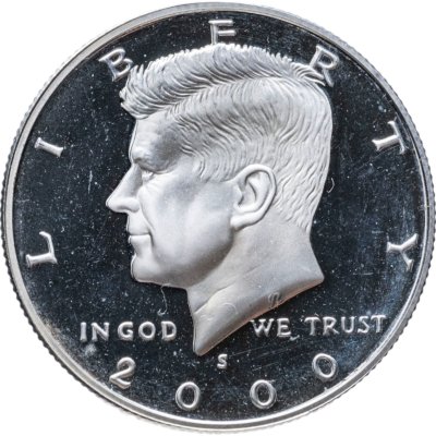 купить США 50 центов (1/2 доллара, half dollar) 2000 Proof Kennedy Half Dollar (Кеннеди) знак монетного двора "S" - Сан-Франциско