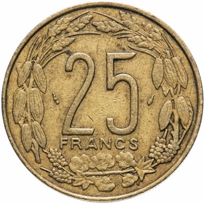 купить Центральная Африка (BEAC) 25 франков (francs) 1975-2003, случайная дата