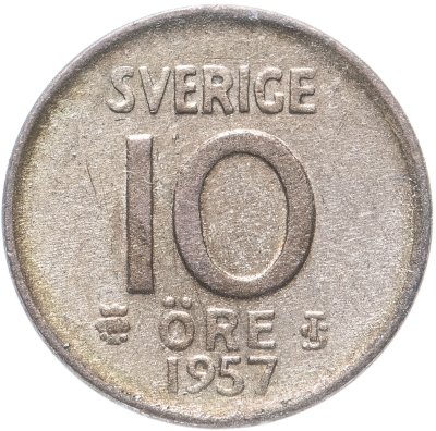 купить Швеция 10 эре (ore) 1957
