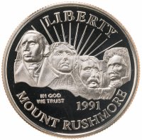 купить США 50 центов (1/2 доллара, half dollar) 1991 50 лет Национальному мемориалу Рашмор "S" - Сан-Франциско