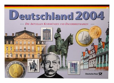 купить Германия полный годовой набор Deutsche Post 2004 из 8 монет, 10 монет стран, вошедших в этом году в евросоюз
