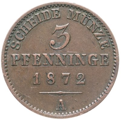купить Пруссия 3 пфеннига 1872
