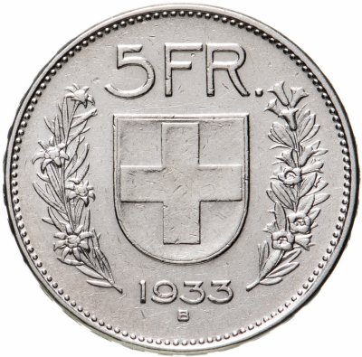 купить Швейцария 5 франков (francs) 1933