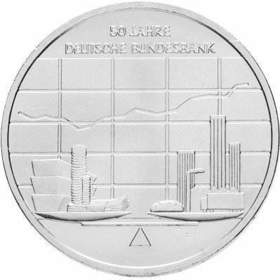 купить Германия 10 евро 2007 "50 лет Немецкому федеральному банку"
