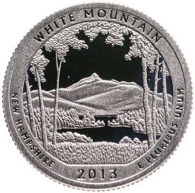 купить США 25 центов (квотер, 1/4 доллара, quarter dollar) 2013 S Национальный парк Белые горы знак монетного двора: "S" - Сан-Франциско