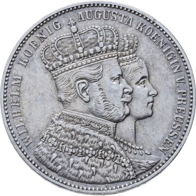 купить Германия, королевство Пруссия. 1 союзный талер (vereinstaler) 1861 - Коронация Вильгельма I и Августы