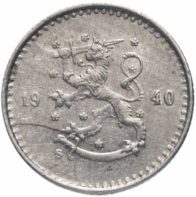 купить Финляндия 25 пенни (pennia) 1940 мельхиор
