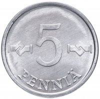 Купить 5 пенни (pennia) 1977 Финляндия