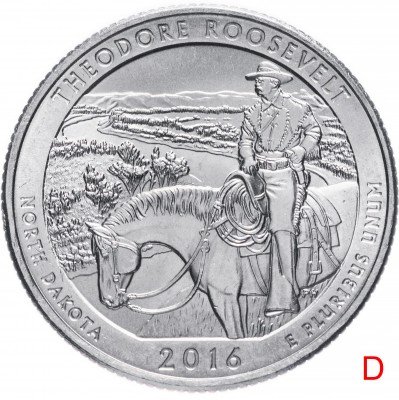 купить США 1/4 доллара (25 центов, квотер) 2016 D — "Национальный парк Теодор Рузвельт" (34-й парк)