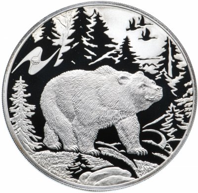 купить 3 рубля 2009 СПМД Proof "Животный мир стран ЕврАзЭС: Медведь"