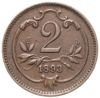 купить Австрия 2 геллера (heller) 1893