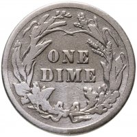 купить США 10 центов (дайм, one dime) 1914 Barber Dime без знака монетного двора