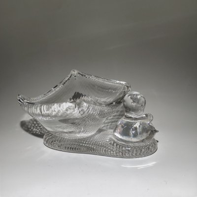купить Конфетница с фигуркой птенца, стекло, ребристый декор, Азия, 1990-2000 гг.