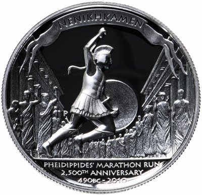 купить Тувалу 1 доллар 2010 "Марафон Фидиппида" в футляре, с сертификатом