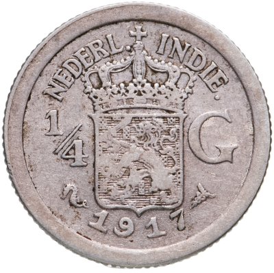 купить Голландская Ост-Индия 1/4 гульдена (gulden) 1917