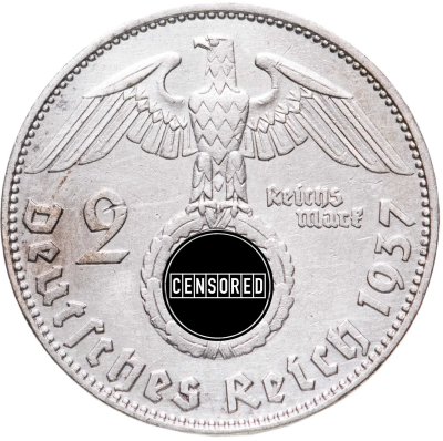 купить Германия, Третий Рейх 2 рейхсмарки 1937, знак монетного двора "D" - Мюнхен