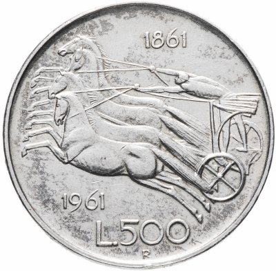 купить Италия 500 лир 1961 "100 лет со дня объединения Италии"