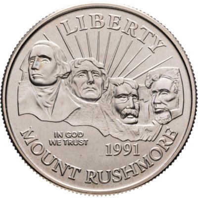 купить США 50 центов (1/2 доллара, half dollar) 1991 D "Mount Rushmore (50 лет Национальному мемориалу Рашмор)"