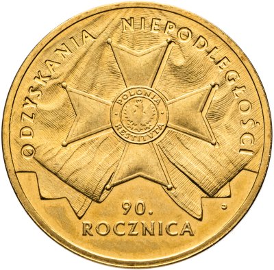 купить Польша 2 злотых 2008 "90 лет независимости Польши"