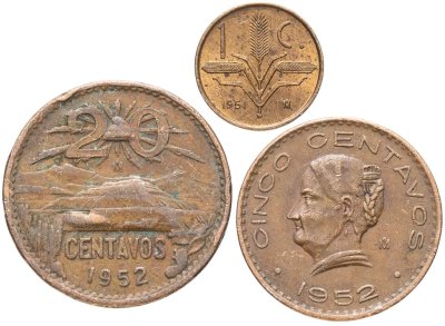 купить Мексика набор монет 1951-1952 (3 штуки)