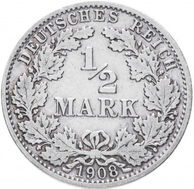 купить Германия (Германская империя) 1/2 марки 1908 "А"