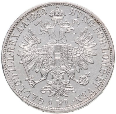 купить Австрия 1 флорин (florin) 1860 Знак монетного двора "A" - Вена