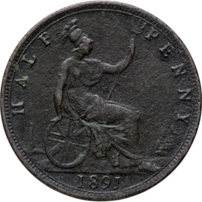 купить Великобритания 1/2 пенни (penny) 1891