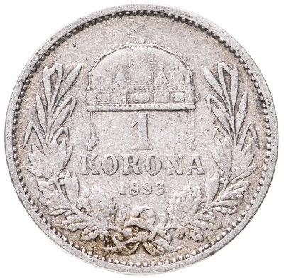 купить Австро-Венгрия 1 крона 1893, монета для Венгрии
