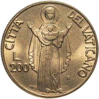 купить Ватикан 200 лир 1990 "Пресвятая Дева"