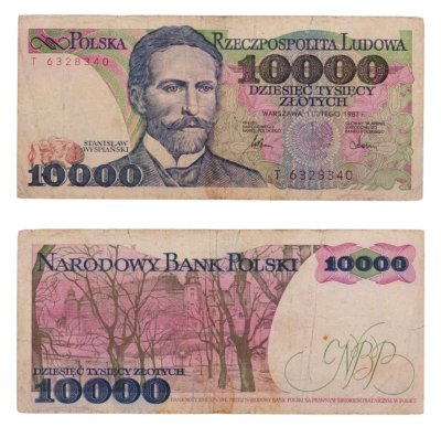 купить Польша 10000 злотых 1987