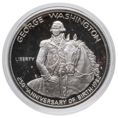 купить США 1/2 доллара 1982 "250 лет со дня рождения Джорджа Вашингтона" в футляре